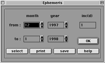 Ephemeris